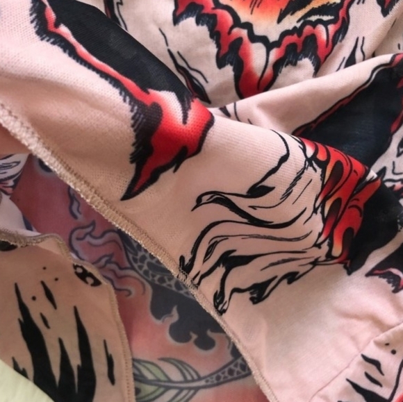 Dolls Kill Sheer Tiger Print Long Sleeve Top 🐅 (Rare) - Picture 4 of 5